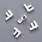 Brass Charms, Letter, Letter.F, 6x4x2mm, Hole: 1mm