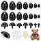 AHADERMAKER 70Pcs 7 style Plastic Craft Safety Screw Dog Noses, Plush Toys Doll Making Supplies, Black, 44x31mm, 10pcs/style