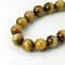 Natural Tiger Eye Beads Strands, Dyed, Round, Dark Goldenrod, 8mm, Hole: 1mm