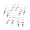 Gemstone Ring with Tassel Dangle Earrings, 304 Stainless Steel Long Drop Earrings for Women, 62.5mm, Pin: 0.8mm