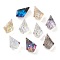 Embossed Glass Rhinestone Pendants, Faceted, Kite, Mixed Color, 13x8x4mm, Hole: 1.2mm