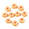 Handmade Polymer Clay Beads, Flower, Gold, 7~10x7~11x3~5mm, Hole: 1.6mm