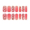 Full Wrap Gradient Nail Polish Stickers, Tartan Snowflake Leopard Print Self-Adhesive Glitter Powder Gel Nail Art Decals, for Nail Tips Decorations, Indian Red, 24x8mm, 14pcs/sheet