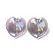 UV Plating Rainbow Iridescent Acrylic Pendants, Glitter, Heart Charm, Slate Gray, 30.5x30x11mm, Hole: 1.8mm