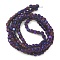 PVD Vacuum Plating Electroplate Non-magnetic Synthetic Hematite Beads Strands, Matte Style Beads, Cube, Purple Plated, 3x3x3mm, Hole: 1mm, about 142pcs/strand, 15.70''(39.88cm)