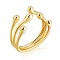 925 Sterling Silver Claw Open Cuff Ring, Hollow Chunky Ring for Women, Golden, US Size 4 1/4(15mm)