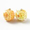 Sparkly Paillette Plastic Pendant Decorations, AB Color Plated, Ball Shape, Gold, 26x21mm, Hole: 1.8mm