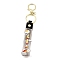 Cloud PVC Rope Keychains, with Zinc Alloy Finding, for Bag Quicksand Bottle Pendant Decoration, Black, 17.5cm