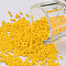 11/0 Grade A Baking Paint Glass Seed Beads, Round, Gold, 2.3x1.5mm, Hole: 1mm, about 5300pcs/50g