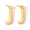 Brass Charms, with Jump Rings, Letter, Real 18K Gold Plated, Letter.J, J: 10x3.5x1mm, Hole: 2.5mm