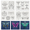 4 Sheets 11.6x8.2 Inch Stick and Stitch Embroidery Patterns, Non-woven Fabrics Water Soluble Embroidery Stabilizers, Butterfly, 297x210mmm