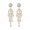 Shell Pearl Beaded Tassel Chandelier Earrings, Brass Jewelry for Women, Golden, 62.5mm, Pin: 0.7mm