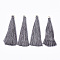 Nylon Thread Tassel Big Pendants Decoration, with Brass Findings, Golden, Light Grey, 63~66x7mm, Hole: 7mm