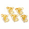 Handmade Transparent Lampwork Beads, Mouse, Gold, 16~17x17~18x16~18mm, Hole: 1.8mm