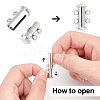 Unicraftale 4Sets 2 Style 304 Stainless Steel Slide Lock Clasps STAS-UN0035-16-4