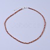 Natural Garnet Beaded Necklaces NJEW-K114-A-A03-1