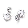 Non-Tarnish 304 Stainless Steel European Dangle Charms STAS-F243-39P-2