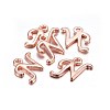 Rose Gold Plated Alloy Letter Pendants X-PALLOY-J718-01RG-N-2