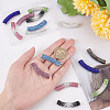 16Pcs 8 Style Brass Rhinestone & Polymer Clay Rhinestone Curved Tube Beads RB-SC0001-07-3