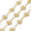 Handmade Brass Enamel Link Chains X-CHC-I035-13G-02-1
