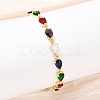 Brass Micro Pave Cubic Zirconia Link Bracelets BJEW-Z138-01G-1