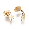 Magnetic Brass Clip on Earring Findings KK-G436-05G-3