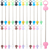 32Pcs 8 Colors Plastic Beadable Keychain Bar for Jewelry Making DIY Crafts AJEW-CP0006-90-1