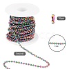 5M Rainbow Color 304 Stainless Steel Ball Chains STAS-SZ0002-22C-7