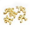 Golden Plated Alloy Letter Pendants X-PALLOY-J718-01G-H-2