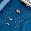 10Pcs 2 Colors 0.9MM 304 Stainless Steel Snake Chain Necklaces STAS-AR0002-64-4