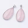 Natural Rose Quartz Big Pendants G-I184-08-1