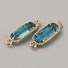 Golden Plated Brass Pave Glass Connector Charms FIND-WH0110-728G-10-2