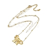 PVD Vacuum Plating 304 Stainless Steel & Plastic Imitation Pearl Double Layer Bowknot Pendant Necklaces NJEW-I129-03G-2