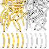 60Pcs 2 Colors Brass Curved Tube Beads KK-UN0004-25-1