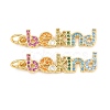 Brass Micro Pave Colorful Cubic Zirconia Pendants KK-P353-08G-1