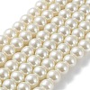 Pearlized Glass Pearl Round Beads Strands X-HY-8D-B02-1