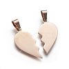 304 Stainless Steel Split Pendants STAS-F214-01RG-2