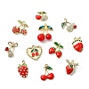 28Pcs 14 Styles Zinc Alloy Rhinestone Fruit Pendants FIND-CJ0004-95-8
