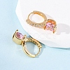 Flat Round Brass Micro Pave Cubic Zirconia Hoop Earrings EJEW-F384-03G-3