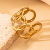 201 Stainless Steel Oval Link Chain Cuff Rings FS-WG16057-21-1
