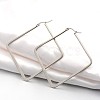 Tarnish Resistant 304 Stainless Steel Angular Hoop Earrings EJEW-P066-04P-1