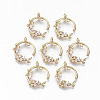 Brass Micro Pave Cubic Zirconia Pendants KK-S359-053-RS-1