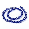Handmade Evil Eye Lampwork Flat Round Bead Strands X-LAMP-L058-8mm-04-2