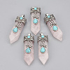 Natural Rose Quartz Pendants X-G-S292-05E-1