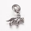 304 Stainless Steel Puppy European Dangle Charms OPDL-K001-24AS-1