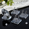 4Pcs Stainless Steel Display Holder with Square Clear Acrylic Bases AJEW-DC0003-34-4