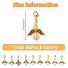 36Pcs 9 Colors Acrylic Pendant Decorations HJEW-FH00015-2