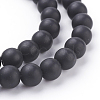 Synthetic Black Stone Beads Strands X-G508-1-3