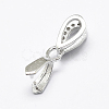 Anti-Tarnish Rhodium Plated 925 Sterling Silver Micro Pave Cubic Zirconia Pendant Bails STER-E053-48P-2