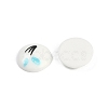 White and Black Flat Round Cartoon Resin Cabochons CRES-Q009-01H-3